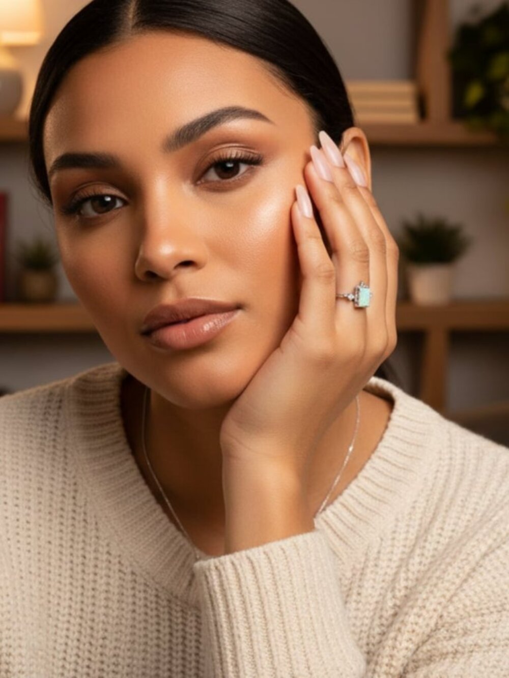 Minimalist Opal Necklace & Ring Set | Brand New, Never Been Used